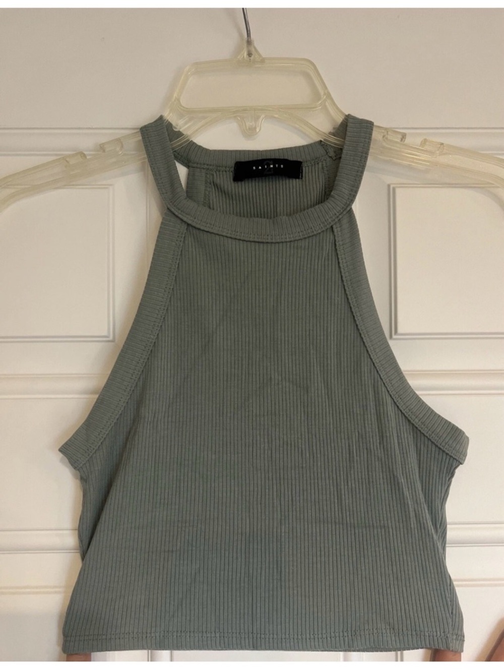 Sage green crop top